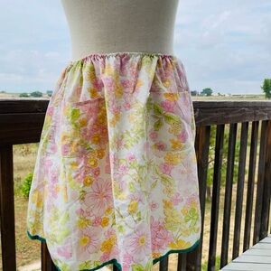 Vintage handmade floral waist apron